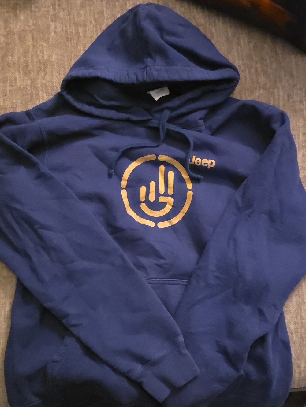 Jeep Navy Blue Hoodie with Gold Logo